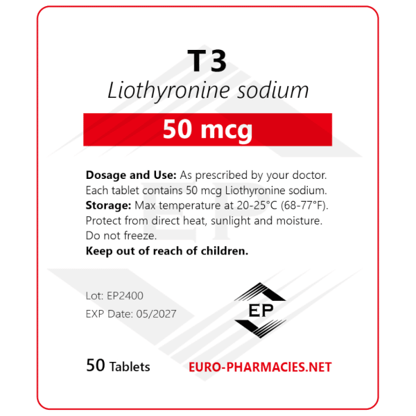 Cytomel T3 50mcg 50tabs - Baggies - Euro Pharmacies USA