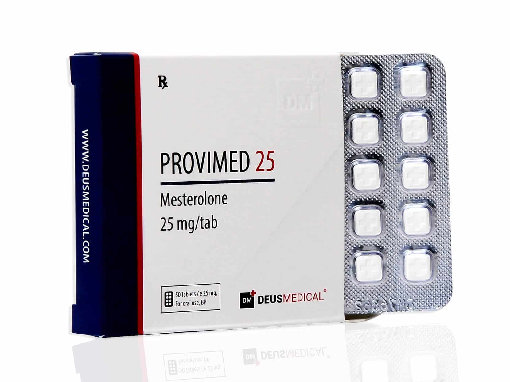 DEUSMEDICAL lieferte 25 Stück auf der Vorderseite und in Blisterverpackungen.
