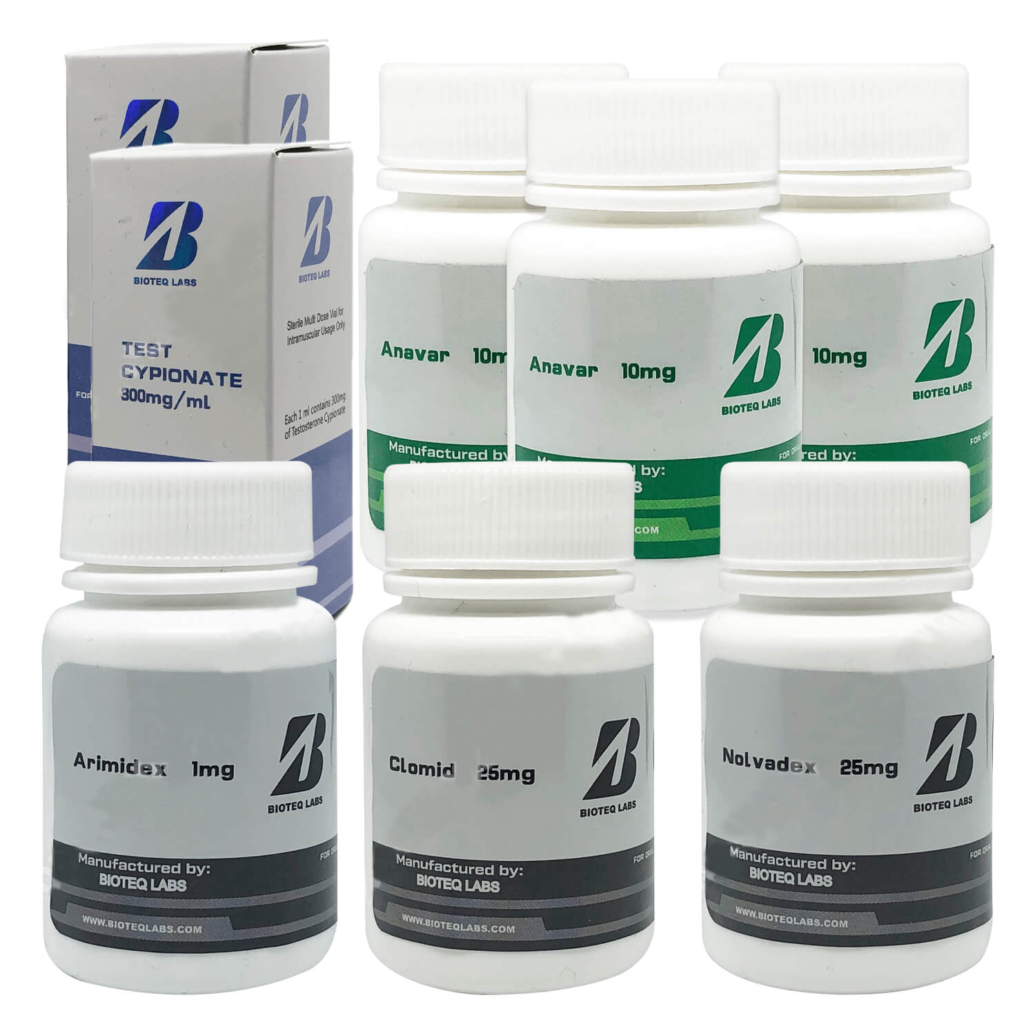 Zwischengewichtsreduktionszyklus-Paket Testosteron Cypionat Anavar 10 Wochen Bioteq Labs
