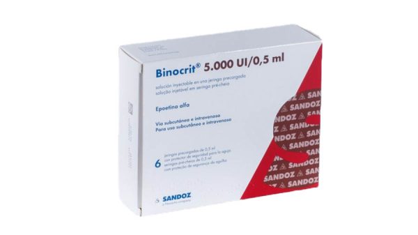 Binocrit 5000 IE 0,5 ml 6 Injektionslösung in Fertigspritzen Epoetin Alfa Sandoz