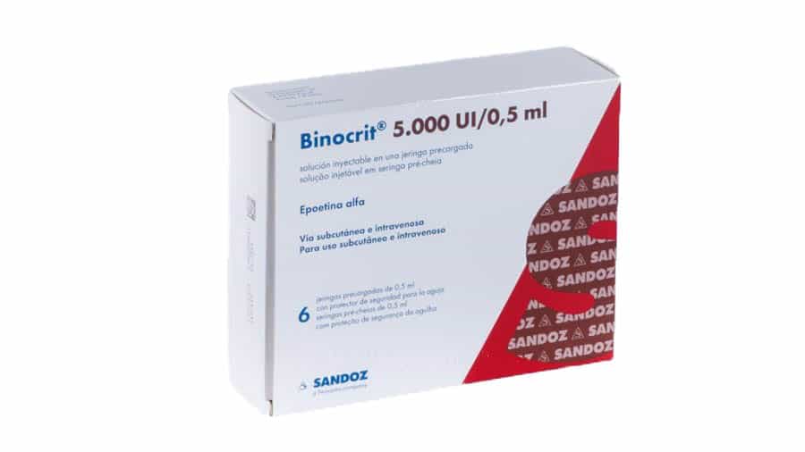 Binocrit 5000 IE 0,5 ml 6 Injektionslösung in Fertigspritzen Epoetin Alfa Sandoz