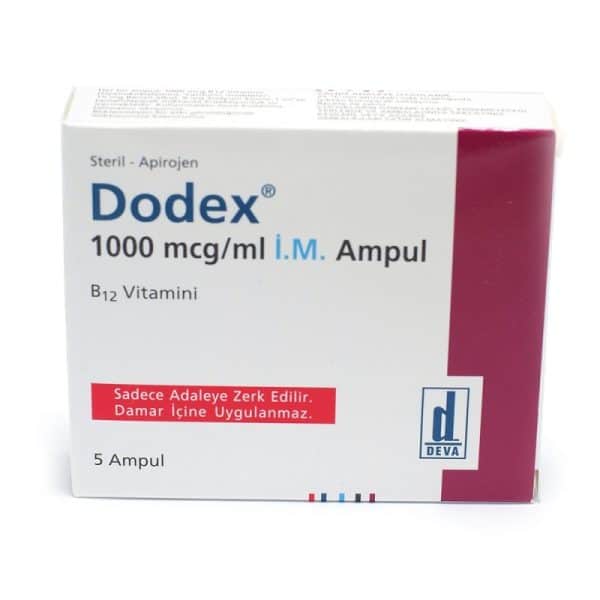 Vitamin B12 Dodex B12 1000 mcg ml x 5 Amp Deva