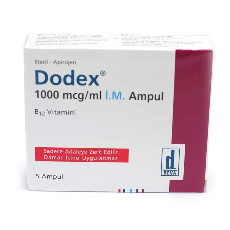 Vitamin B12 Dodex B12 1000 mcg ml x 5 Amp Deva
