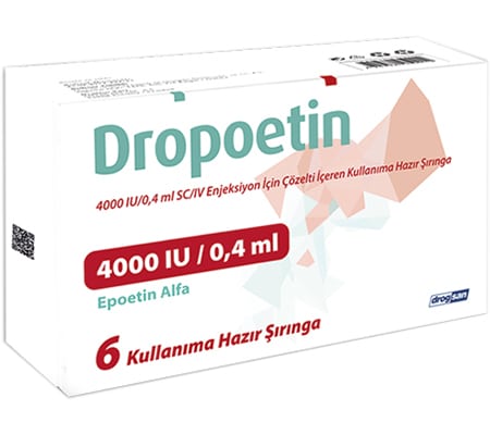 Dropotein 4000 IE 0,4 ml 6 Injektionslösung in Fertigspritzen Epoetin Alfa Drogsan