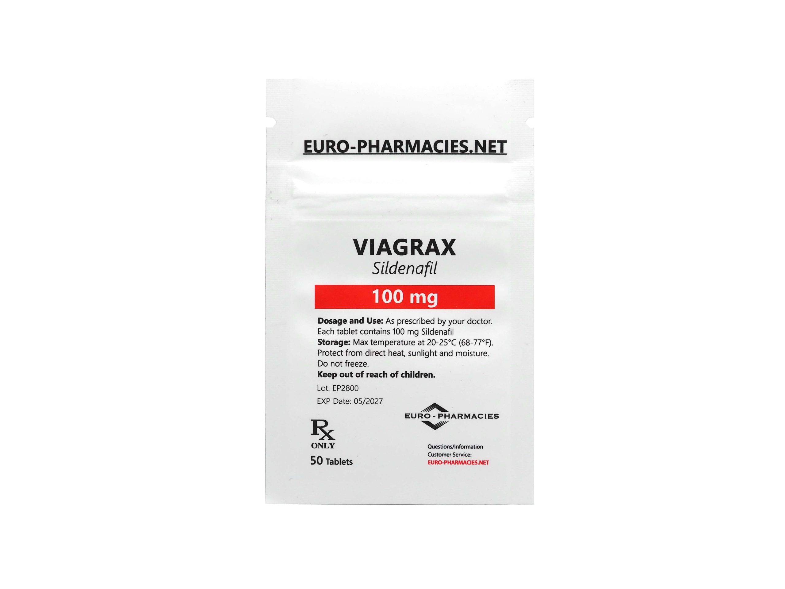 Europharmacies verpackt Viagrax (Sildenafil)