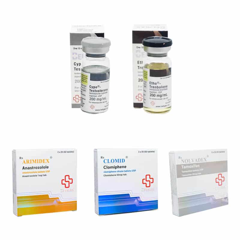 Paket zum Aufbau fettfreier Muskelmasse: Testosteron Cypionat + Trenbolon Enanthate (10 Wochen) Beligas Pharmaceuticals International