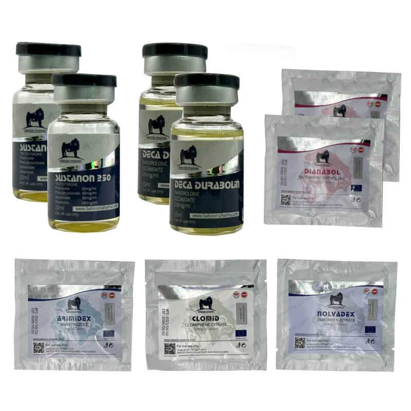 LEVEL III (INJEKT) Mass Gain Pack: SUSTANON + DECA + DIANABOL (8 Wochen) Baboon Pharma