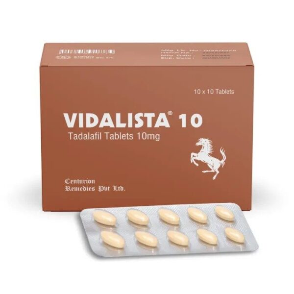 Vidalista 10 mg Tadalafil Tabletten, 100 Stück, erhältlich in der EU-Apotheke