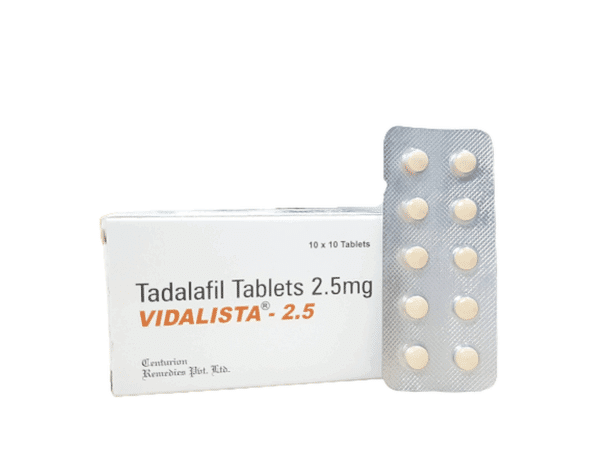 Vidalista 2,5 mg Tadalafil Tabletten, 100 Tabletten, erhältlich in der EU-Apotheke