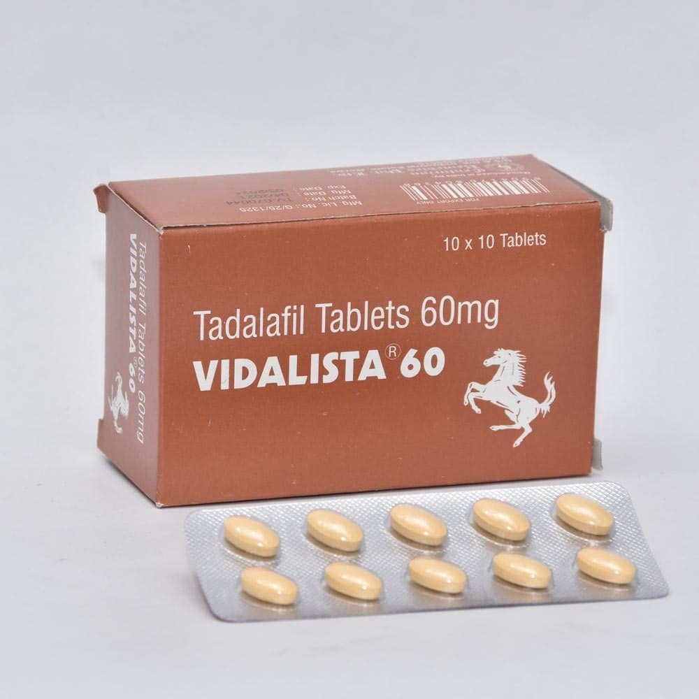 Vidalista 60 mg Tadalafil Tabletten, 100 Tabletten, erhältlich in der EU-Apotheke