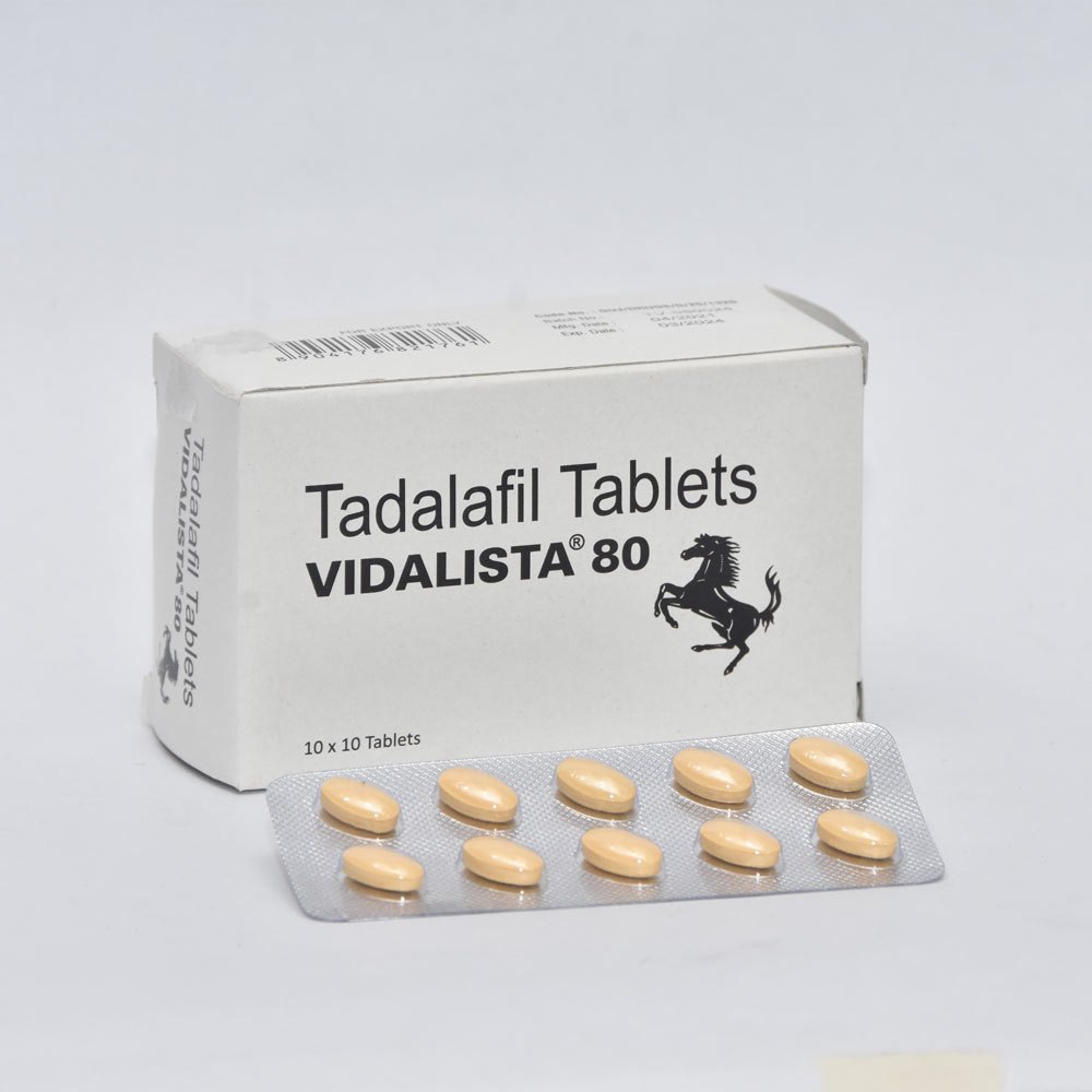 Vidalista 80 mg Tadalafil Tabletten, 100 Tabletten, erhältlich in der EU-Apotheke
