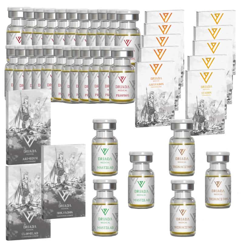 EXTREME DRY MASS GAIN PACK Testosteron Progesteron, Trenbolonacetat, Mastzellprogesteron, Anavar, Winstrol, oral, 16 Wochen, DRIADA