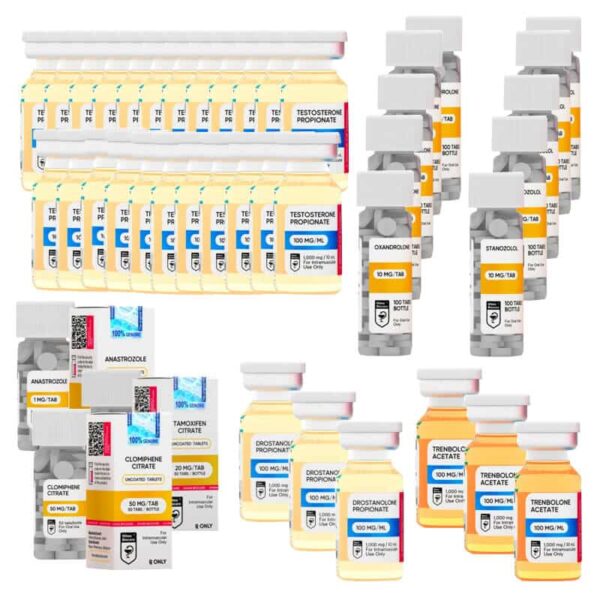 EXTREMES LEAN MASS GAIN PACK Testosteron Propionat, Trenbolonacetat, Mastzellprogesteron, Anavar, Winstrol, oral, 16 Wochen, HILMA