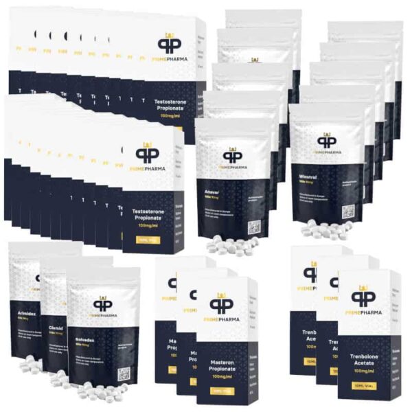 EXTREMES MASSAUER-PACK Testosteron Propionat, Trenbolonacetat, Mastzellprogesteron, Anavar, Winstrol, oral, 16 Wochen BONUS