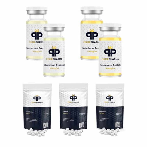 PRIME PHARMA 6-Wochen-Paket zum Aufbau fettfreier Muskelmasse: Testosteronpropionat, Trenbergolonacetat PCT