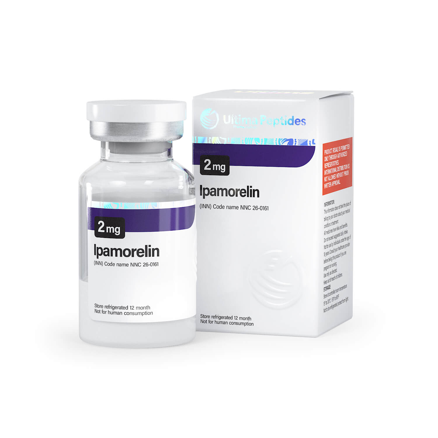 Ultima-Ipamorelin 2 mg – 1 Durchstechflasche à 2 mg – UltimaPeptides USA