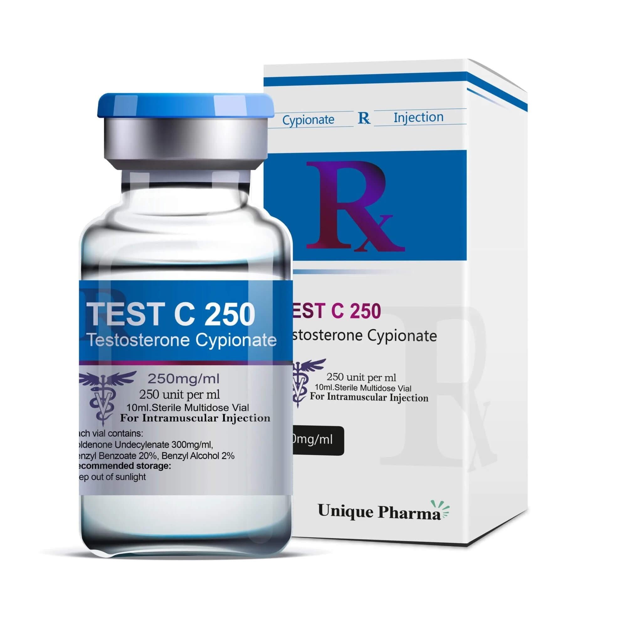 Test C 250 – Testosteron Cypionat (250 mg/ml, 10 ml) – UNIQUE-PHARMA