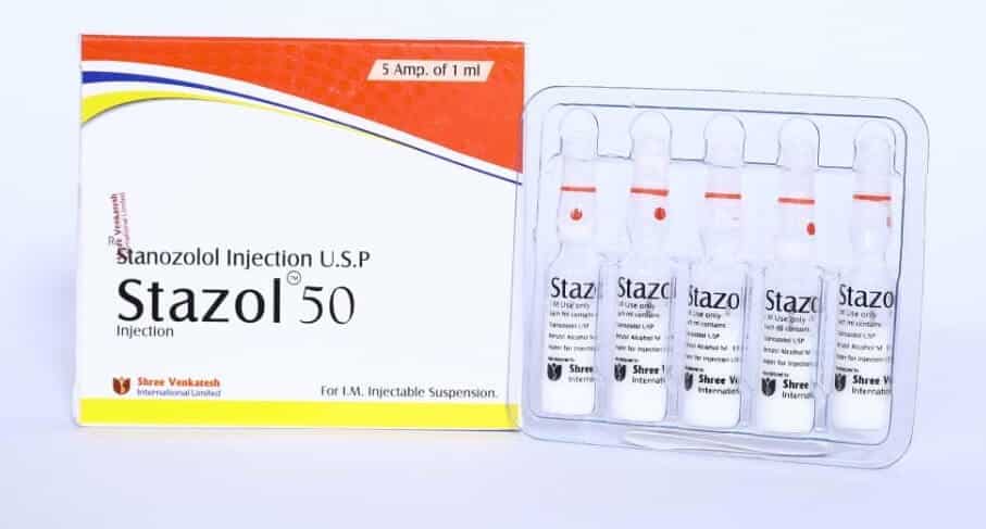 STAZOLE INJ - Stanozolol 50 mg/ml (5 Ampullen à 1 ml) - Shree Venkatesh