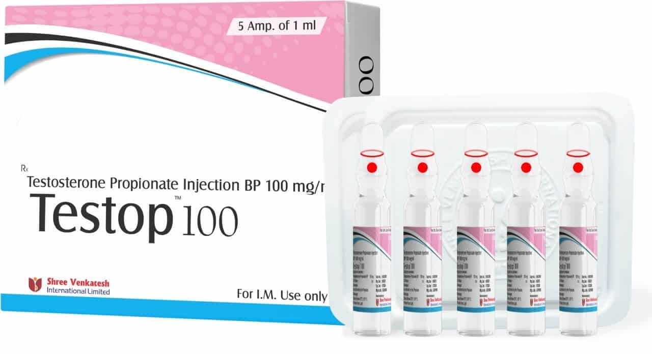 TESTOP – Testosteronpropionat 100 mg/ml (5 Ampere x 1 ml) – Shree Venkatesh