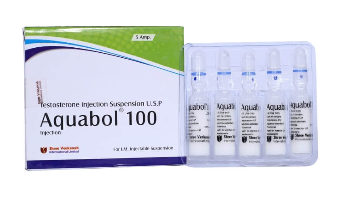 AQUABOL – Testosteron-Suspension 100 mg/ml (5 Ampullen à 1 ml) – Shree Venkatesh