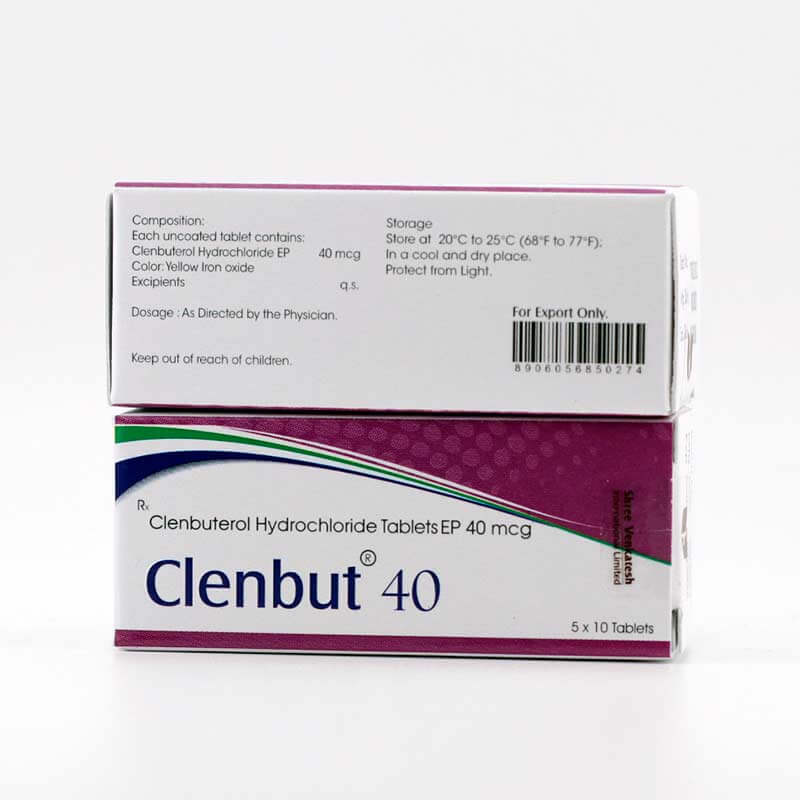 CLENBUT 40 – Clenbuteronhydrochlorid 40 µg (50 Tabletten) – Shree Venkatesh